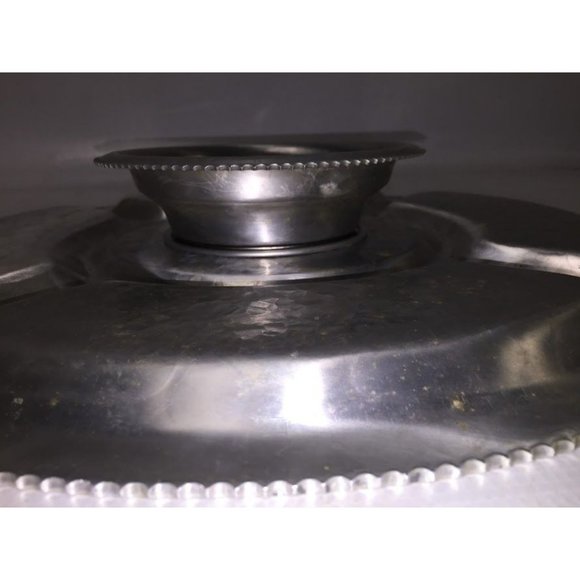 Silver serving tray that spins- many details etched in each segment - very nice - Picture 6 of 7